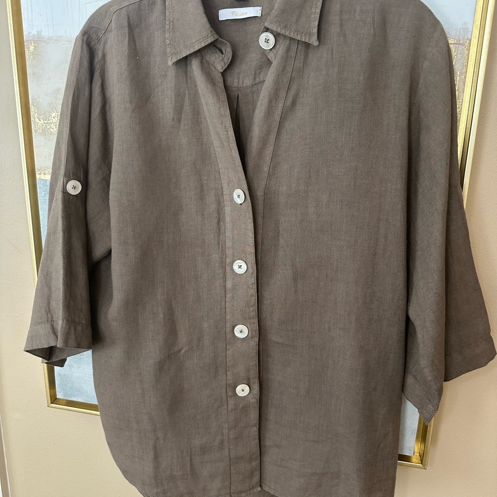 Brown linen blouse